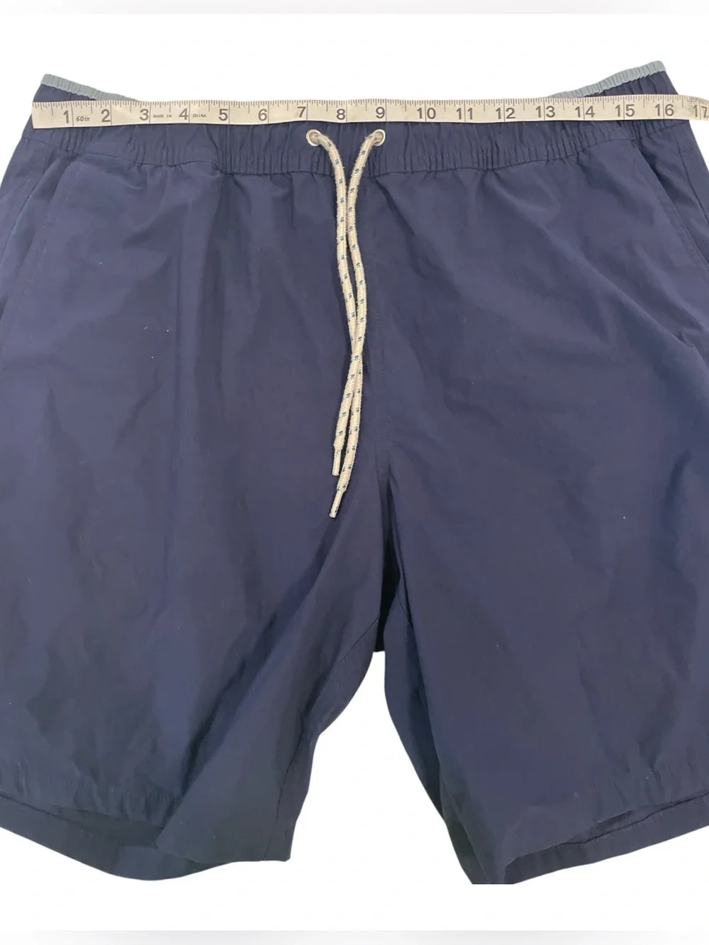 J.Crew Men’s Navy Blue Drawstring/Elastic Swim Trunks Size L